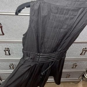 Corset back grey button up dress.